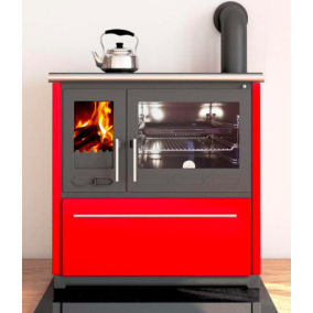 Kachlový sporák Plamen 850 Glas, 8kW, levá strana, bordó 