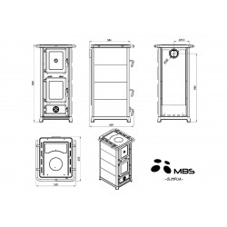 Krbova kamna MBS Olympia12,2 kw ,s troubou barva bordó-2
