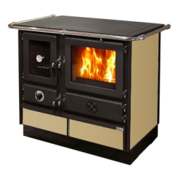 Kachlový sporák Thermo Magnum MBS 16,3kW, levá strana, krémová barva