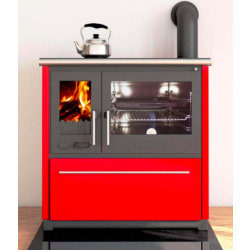 Kachlový sporák Plamen 850 Glas, 8kW, levá strana, bordó 