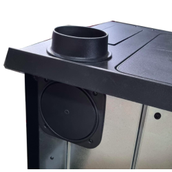 Kachlový sporák Plamen 850 Glas, 8kW, levá strana, bordó  - vývod 