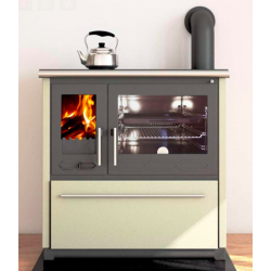 Kachlový sporák Plamen 850 Glas, 8kW, pravá strana, krémový